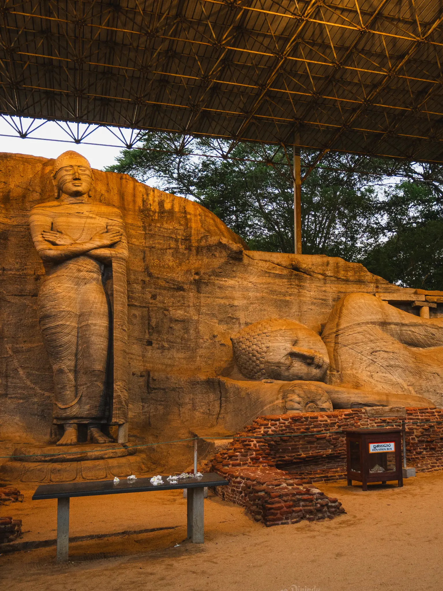 Ancient sculpture of Buddha at Gal Viharaya Polonnaruwa Sri Lanka