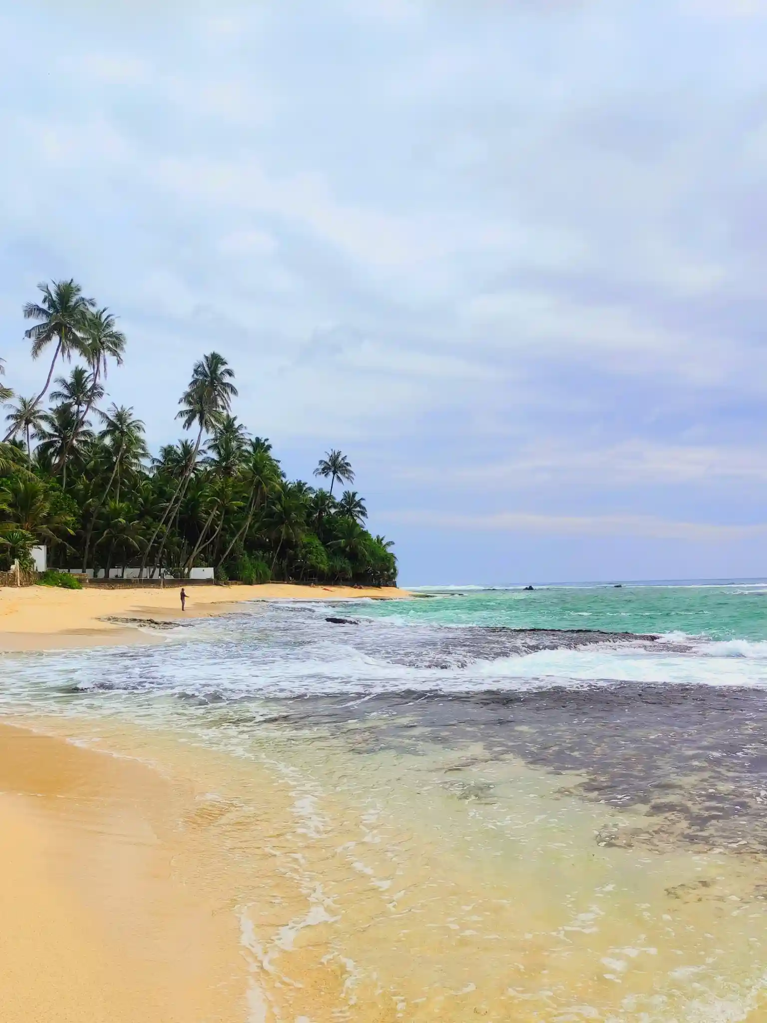 Stunning view of Thalpe beach Unawatuna Sri Lanka