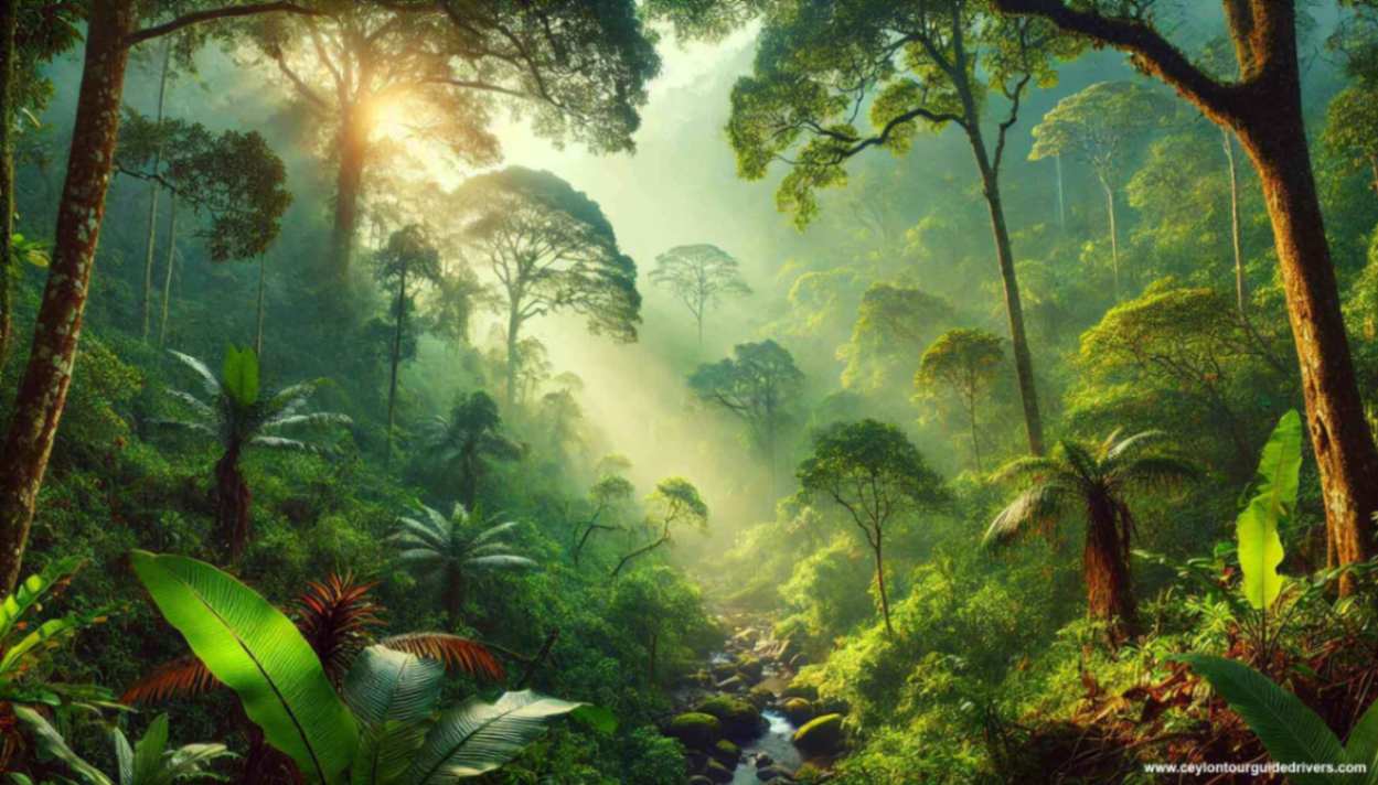 Sinharaja Rainforest, a UNESCO site in Sri Lanka, rich in biodiversity and a eco-tourism destination