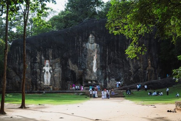 Anciant Buddhist rock sculptures at Buduruwagala